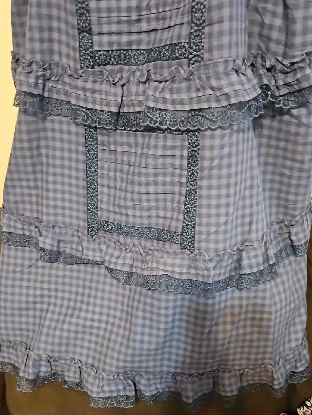 torrid Blue Gingham Ruffle Mini Dress - Picture 3 of 8